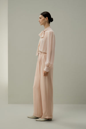 Blush Tie-Neck Blouse - side