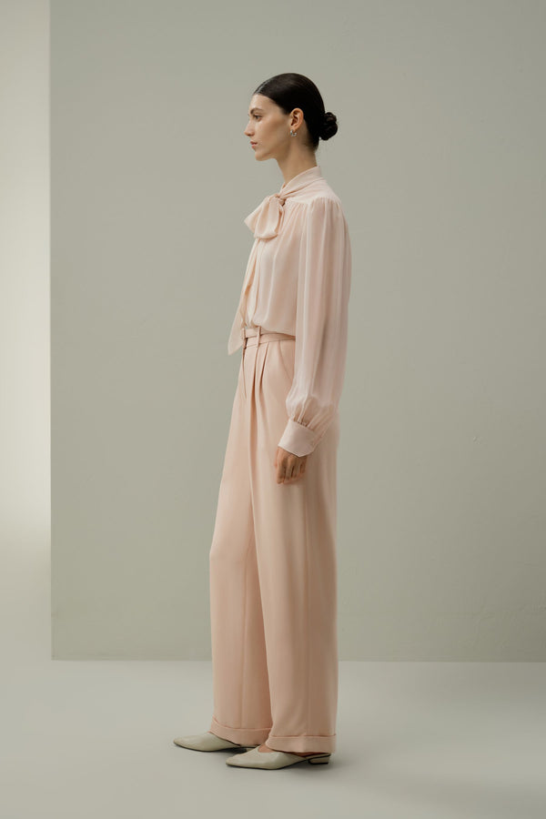 Blush Tie-Neck Blouse - side