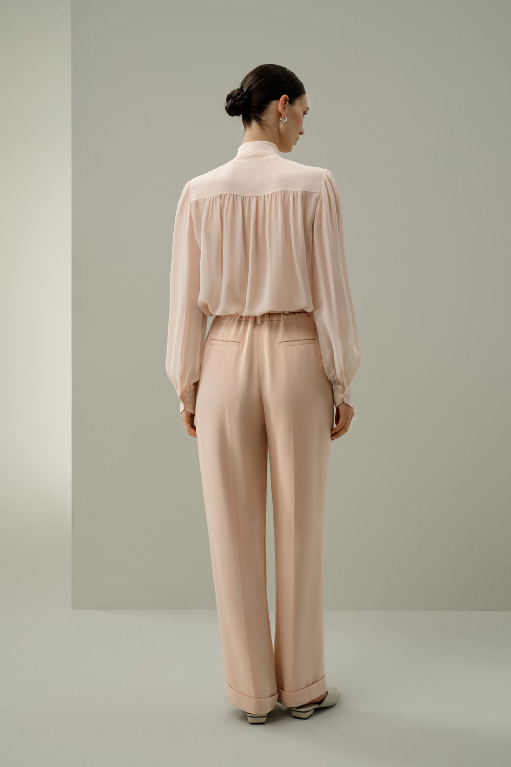 Blush Tie-Neck Blouse - front