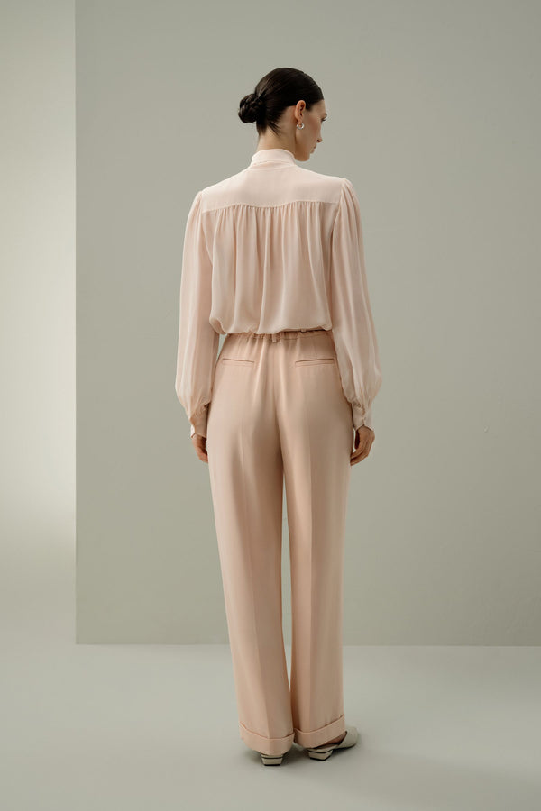Blush Tie-Neck Blouse - back