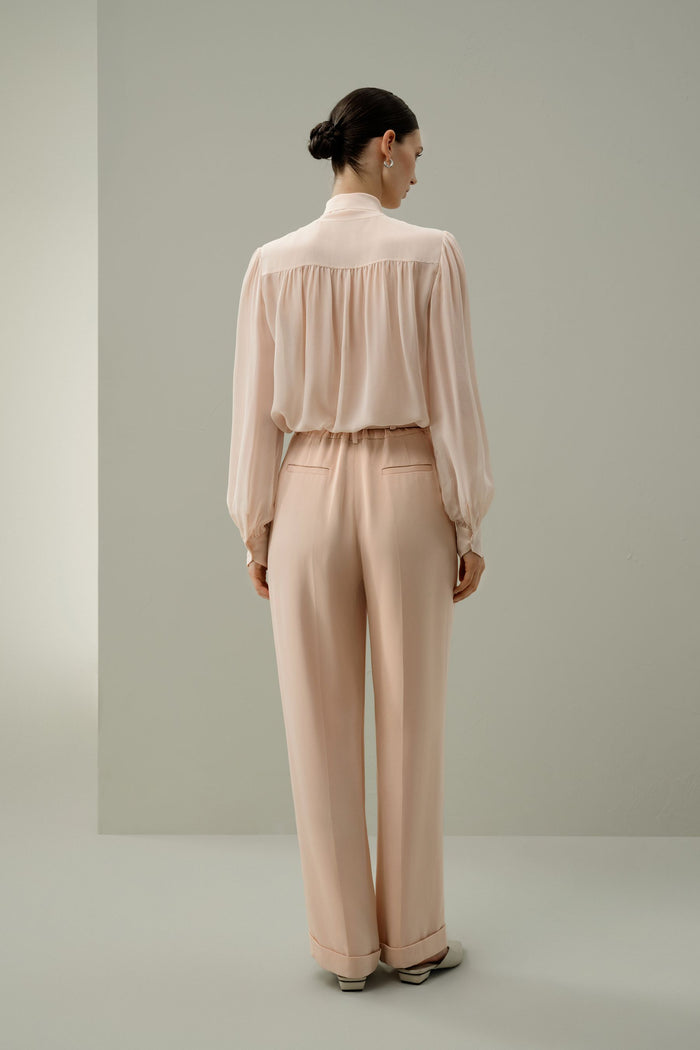 Blush Tie-Neck Blouse - back